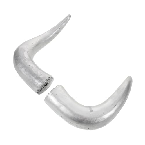 LIOOBO 1 Paar Silbern Imitierte Bullenköpfe Haarreifen Diy Teufelshörner Kopfschmuck für Party Festival und Tierkostüme Cosplay Zubehör für Frauen LIOOBO 1 Paar Silbern Imitierte Bullenköpfe Haarreifen Diy Teufelshörner Kopfschmuck für Party Festival und Tierkostüme Cosplay Zubehör für Frauen von LIOOBO