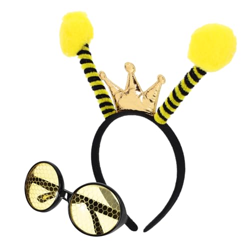 LIOOBO 1 Satz Bienen Stirnband und Brillen Set für Erwachsene Lustiges Kostümzubehör für Partys und Karneval Gelben Bällen Krone und Gelben Sonnenbrille für Kostümpartys und Tägliches LIOOBO 1 Satz Bienen Stirnband und Brillen Set für Erwachsene Lustiges Kostümzubehör für Partys und Karneval Gelben Bällen Krone und Gelben Sonnenbrille für Kostümpartys und Tägliches von LIOOBO