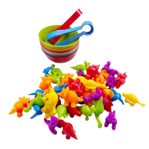 LIOOBO 1 Satz Dinosaurier Sortierspielzeug Set für Kleinkinder Farbenspiele und Zählspielzeug Kreativität und Eltern Junge Mädchen Interaktion Geeignet für Jungen Ab Zufällige Farbe von LIOOBO
