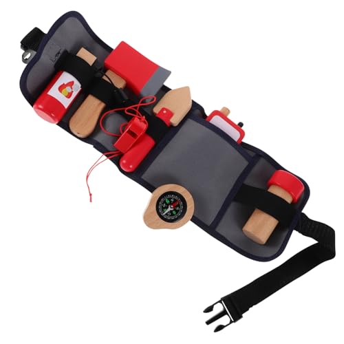 LIOOBO 1 Satz Feuerwehrmann Kostüm mit Realistischen Feuerwehrwerkzeugen Holzspielzeugset mit Werkzeuggürtel und Zubehör für Rollenspiele von Kleinkindern LIOOBO 1 Satz Feuerwehrmann Kostüm mit Realistischen Feuerwehrwerkzeugen Holzspielzeugset mit Werkzeuggürtel und Zubehör für Rollenspiele von Kleinkindern von LIOOBO