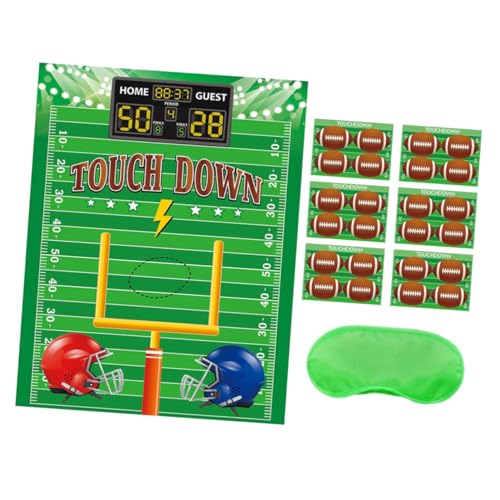 LIOOBO 1 Satz Fußball Motivspielzeugen American Football Dekorationen mit Poster Aufklebern und Augenbinde für Sport Events und Kindergeburtstagsfeiern LIOOBO 1 Satz Fußball Motivspielzeugen American Football Dekorationen mit Poster Aufklebern und Augenbinde für Sport Events und Kindergeburtstagsfeiern von LIOOBO