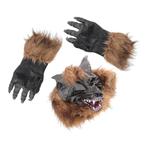 LIOOBO 1 Satz Halloween Wolfsmaske mit Krallenhandschuhen Wolfskopfmaske Handschuhe für Kostümpartys Cosplay Karneval und Mehr Realistische Tiermaske für Erwachsene LIOOBO 1 Satz Halloween Wolfsmaske mit Krallenhandschuhen Wolfskopfmaske Handschuhe für Kostümpartys Cosplay Karneval und Mehr Realistische Tiermaske für Erwachsene von LIOOBO