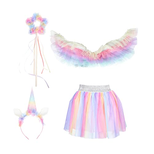 LIOOBO 1 Satz Kostümset mit Engelsflügeln und Einhorn Rock für Karneval und Halloween Adorable Cosplay Verkleidung für Mädchen für Geburtstagsfeiern und Fotosessions von LIOOBO
