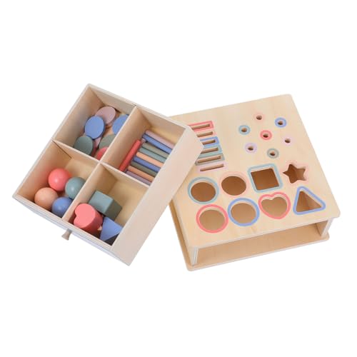 LIOOBO 1 Satz Montessori aus Holz Farbsortierbox für Kleinkinder Fördert Formen und Farben Erkennung für Frühes Lernen und Kreative Spielmöglichkeiten für Jungen und Mädchen im Alter von von LIOOBO