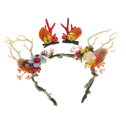 LIOOBO 1 Satz Realistische Rentiergeweih Stirnbänder und Süße Haarspangen für Cosplay Halloween und Fotografie für Festliche Anlässe LIOOBO 1 Satz Realistische Rentiergeweih Stirnbänder und Süße Haarspangen für Cosplay Halloween und Fotografie für Festliche Anlässe von LIOOBO