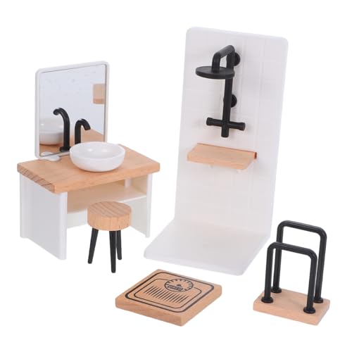 LIOOBO 1 Satz Realistische Waschbecken Duschraum Schminktisch und Handtuchhalter Maßstab Möbel für DIY Puppenhaus Dekoration Teiliges LIOOBO 1 Satz Realistische Waschbecken Duschraum Schminktisch und Handtuchhalter Maßstab Möbel für DIY Puppenhaus Dekoration Teiliges von LIOOBO