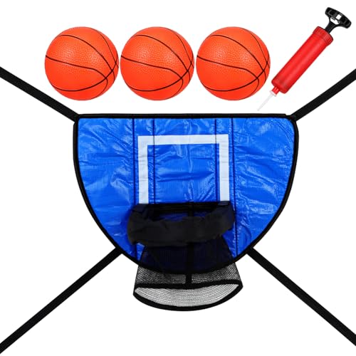 LIOOBO 1 Satz Trampolin Basketballkorb für Indoor Basketballrahmen mit Korb Bällen und Pumpe PVC Kompakt Langlebig Vielseitig Einsetzbar für Aufregende Spiele von LIOOBO