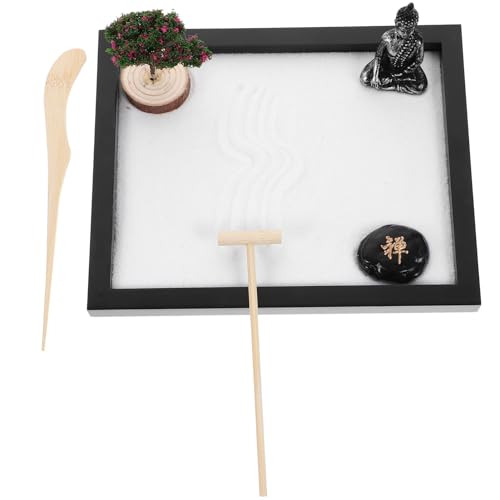 LIOOBO Zen Garten Satz mit Buddha Statue und Zubehör aus Holz Dekorative Sandbox für Meditation und Entspannung Tischdekor für Zuhause und Büro LIOOBO Zen Garten Satz mit Buddha Statue und Zubehör aus Holz Dekorative Sandbox für Meditation und Entspannung Tischdekor für Zuhause und Büro von LIOOBO
