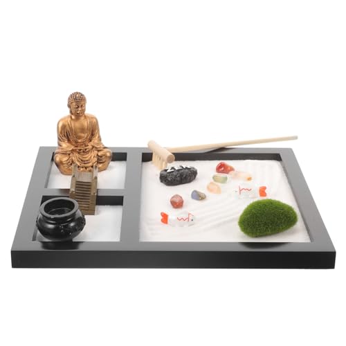 LIOOBO 1 Schachtel Zen Garten Kit Holz Sandkasten Deko Meditationshilfe Schreibtisch Ornament Wohnraumdeko Geschenkidee LIOOBO 1 Schachtel Zen Garten Kit Holz Sandkasten Deko Meditationshilfe Schreibtisch Ornament Wohnraumdeko Geschenkidee von LIOOBO