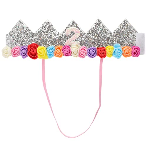 LIOOBO 1 Stück Einzigartige Geburtstagskrone mit Blumen Design Silberne Glitzerparty Hut für Kindergeburtstag Auswechselbare Deko für Unvergessliche Feste LIOOBO 1 Stück Einzigartige Geburtstagskrone mit Blumen Design Silberne Glitzerparty Hut für Kindergeburtstag Auswechselbare Deko für Unvergessliche Feste von LIOOBO