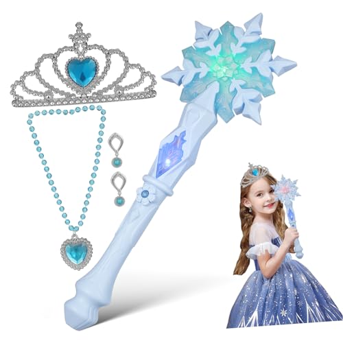 LIOOBO 1 Stück Mädchen Weihnachtszauberstab Leuchtende Schneeflocken LED Sticks Multifunktionales für Partys Sicheres und Kreatives von LIOOBO