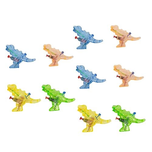 LIOOBO 10 Stück Teiliges Dinosaurier Wasser spritzspielzeug Transparente Kleine Spritzpistolen Lebendige Farben Interaktives Outdoor Wasserspielzeug für Sommer Pool Party Zufällige Farbe von LIOOBO