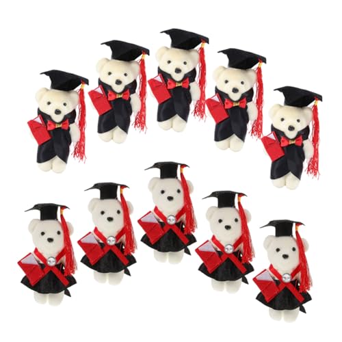 LIOOBO 10 Stück Teiliges Mini Graduation Bear Sichere Langlebige DIY Blumenstraußmaterialien Leichte Stehende Abschlussbären Praktische Deko für Bestandene Prüfungen für Kreative von LIOOBO