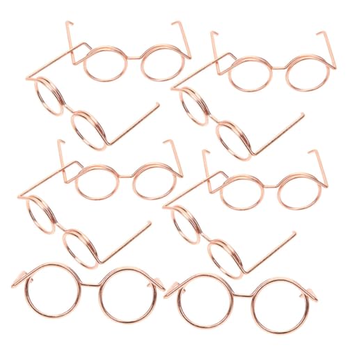 LIOOBO 10 Stück Teiliges Mini Puppenbrillen aus Metall Roségoldene Runde Rahmen ohne Gläser Dekorative Accessoires für Puppen zum Verkleiden und DIY Fördert Kreativität und Rollenspiele LIOOBO 10 Stück Teiliges Mini Puppenbrillen aus Metall Roségoldene Runde Rahmen ohne Gläser Dekorative Accessoires für Puppen zum Verkleiden und DIY Fördert Kreativität und Rollenspiele von LIOOBO