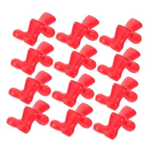 LIOOBO 100 Stück Mini Weihnachtsmann Stiefel Rot Miniatur Santa Claus Schuhe für Puppenhaus Weihnachtsdeko DIY Bastelzubehör Festliche Mini Ornamente für Tisch und Raumdekoration von LIOOBO
