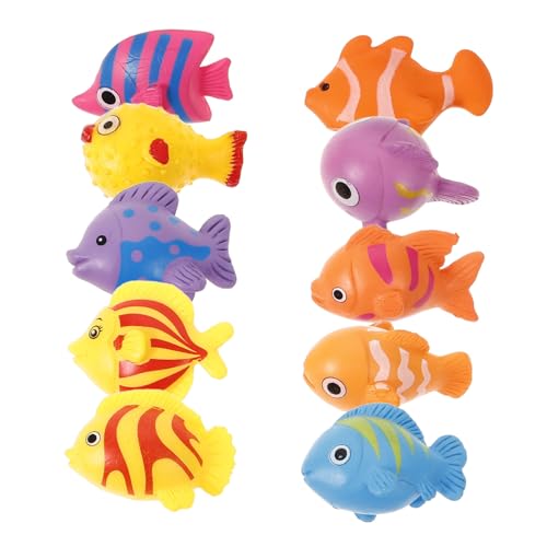 LIOOBO 10Stücke Fisch Figuren aus Kunststoff Süße Tierdekoration für Aquarium und Puppenhaus Deko für Schreibtisch und Kuchendekoration von LIOOBO