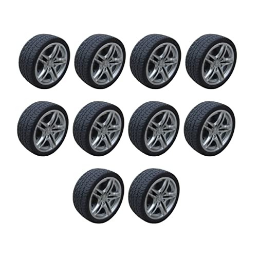 LIOOBO 10Stücke Gummiräder für Spielzeugautos DIY Handgemachte Kleine Räder für Modelle Geeignet für Autos Langlebig für Junge Mädchen Bastelbedarf von LIOOBO