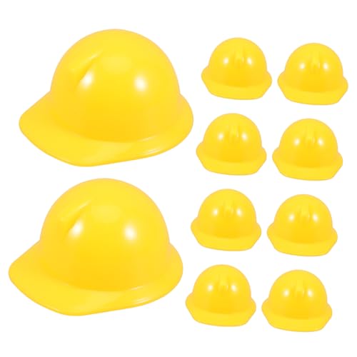 LIOOBO 10Stücke Mini Bauhelm aus Kunststoff Mini Schutzhelme für Puppen Dekoration für Modelle Vielseitig Einsetzbar Puppenhut für Kreative Bastelprojekte von LIOOBO