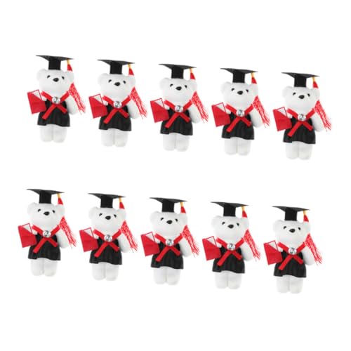 LIOOBO 10stücke Plüsch Abschlussbären Als Doktorbären Für Abschlussfeier Dekoration Für Blumensträuße Und Für Kindergarten Schule Und Universität von LIOOBO