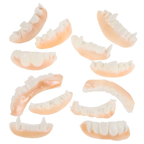 LIOOBO 12 Stück Halloween Vampirzähne - Knorrige Und Hässliche Fake-Zähne Für Kostümpartys Und Halloween Freunde Ideal Für Gruselige Kostüme Und Spaß von LIOOBO