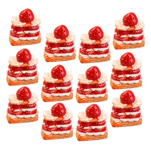 LIOOBO 12 Stück Teiliges Miniatur Erdbeerkuchen Set Realistisches Dessert Modell für Puppenhaus für Rollenspiele und Kreative DIY Dekoration LIOOBO 12 Stück Teiliges Miniatur Erdbeerkuchen Set Realistisches Dessert Modell für Puppenhaus für Rollenspiele und Kreative DIY Dekoration von LIOOBO
