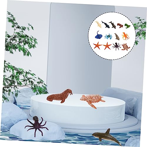 LIOOBO 12 Stück Teiliges Realistische Meerestier Figuren aus Hochwertigem Kunststoff Lebensechte Simulation von Meeresbewohnern Pädagogisches Kreativität und Tiererkennung von LIOOBO