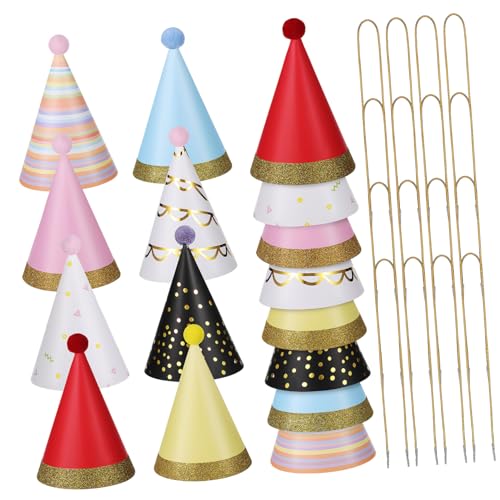 LIOOBO 16 Stück Glitzernde Hüte mit Pom Poms Lustige Kopfbedeckung für Erwachsene und Foto Requisiten für Feiern LIOOBO 16 Stück Glitzernde Hüte mit Pom Poms Lustige Kopfbedeckung für Erwachsene und Foto Requisiten für Feiern von LIOOBO