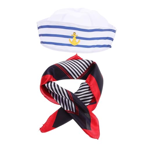 LIOOBO 1Satz Gestreiftes Matrosenhut Schal Verstellbare Kapitänsmütze für Cosplay Nautische Partys Stilvolles Accessoire für Damen Herren Elegantes Design LIOOBO 1Satz Gestreiftes Matrosenhut Schal Verstellbare Kapitänsmütze für Cosplay Nautische Partys Stilvolles Accessoire für Damen Herren Elegantes Design von LIOOBO