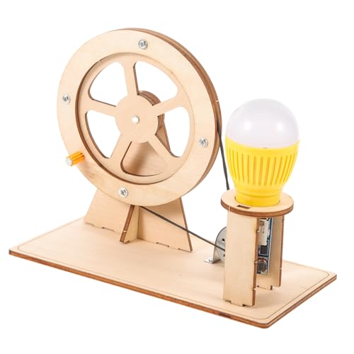 LIOOBO 1Satz Handkurbelgenerator für DIY Holzgenerator mit Glühbirne für Spannende Wissenschaftsexperimente Pädagogisches Elektrizitätskit Kreativität von LIOOBO