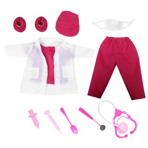 LIOOBO 1Satz Puppenarztkostüm Verkleidungsoutfit mit Mini Werkzeugen für Puppen für Kreatives Rollenspiel und Interaktives Lernen von LIOOBO