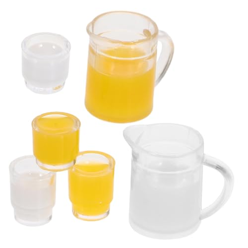 LIOOBO 2 Sätze Teiliges Puppenhaus Milch und Orangensaftset Bunte Kannen und Tassen für Rollenspiele und Dekoration im Puppenhaus LIOOBO 2 Sätze Teiliges Puppenhaus Milch und Orangensaftset Bunte Kannen und Tassen für Rollenspiele und Dekoration im Puppenhaus von LIOOBO