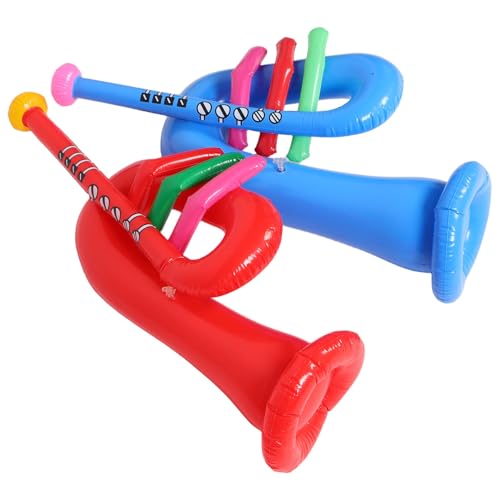 LIOOBO 2 Stück Aufblasbare Trompeten für Lustige PVC Musikinstrumente für Partys Bühnenauftritte und Events Geeignet für Neujahr Geburtstage und Hochzeiten von LIOOBO
