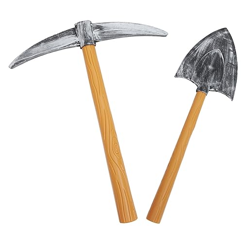 LIOOBO 2 Stück Dwarf Pickaxe Spade Requisiten Realistische Kostüm Accessoires für Bühnenaufführungen und Party Dekoration Fotorequisiten und Kreative Gestaltungselemente von LIOOBO