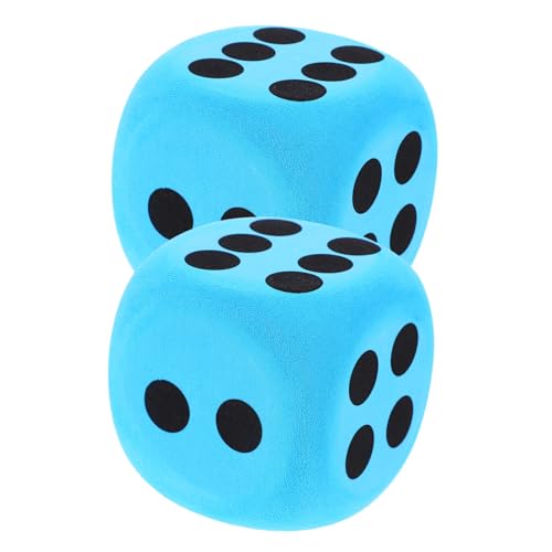 LIOOBO 2 Stück Große Eva Würfel für Multifunktionale Spielwürfel für Lernspiele Partyspiele und Interaktive Lernaktivitäten Blau Sicher und Langlebig von LIOOBO