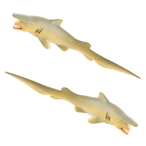LIOOBO 2 Stück Haifigur Simulation Tierfiguren für Lernspielzeug zur Frühkindlichen Deko für Garten Balkon und Wohnaccessoires von LIOOBO