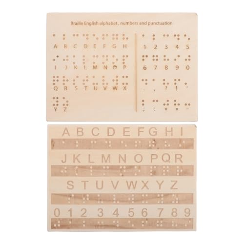 LIOOBO 2 Stück Holztafel mit Erhabenen Buchstaben und Zahlen für Lehrmittel für Taktiles Lernen und Alphabetisierung für Sehbehinderte Menschen LIOOBO 2 Stück Holztafel mit Erhabenen Buchstaben und Zahlen für Lehrmittel für Taktiles Lernen und Alphabetisierung für Sehbehinderte Menschen von LIOOBO