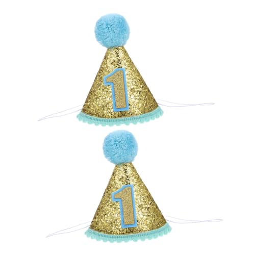 LIOOBO 2 Stück Junge Cone Hut mit Pom Pom und Glitzer Verstellbares Kopftuch für Geburtstagsfeiern und Partybedarf Innen und Außenbereich LIOOBO 2 Stück Junge Cone Hut mit Pom Pom und Glitzer Verstellbares Kopftuch für Geburtstagsfeiern und Partybedarf Innen und Außenbereich von LIOOBO