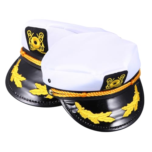 LIOOBO 2 Stück Kapitänsmützen mit Besticktem Segelmuster Verstellbare Matrosenmützen für Bootfahrer Cosplay Kostümzubehör für Party Karneval Theater und Themenveranstaltungen LIOOBO 2 Stück Kapitänsmützen mit Besticktem Segelmuster Verstellbare Matrosenmützen für Bootfahrer Cosplay Kostümzubehör für Party Karneval Theater und Themenveranstaltungen von LIOOBO