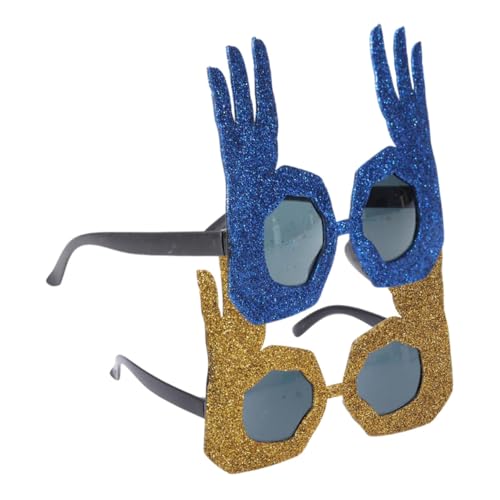 LIOOBO 2 Stücke Lustige Tanzparty Make Up Brille Handförmige Brillen PVC Kreative Kostümbrille für Halloween Sommerparty Langlebig Wacky Party Accessoire von LIOOBO