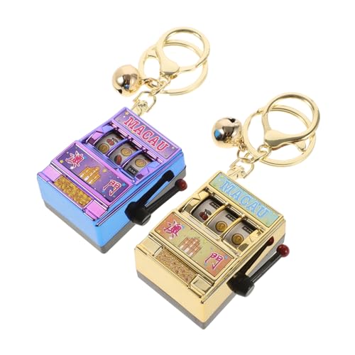 LIOOBO 2 Stück Mini Glücksbringer Schlüsselanhänger Kreative Slot Machine Deko für Geburtstagsfeiern Halloween Partys und Themenveranstaltungen Farbige Varianten Gold und LIOOBO 2 Stück Mini Glücksbringer Schlüsselanhänger Kreative Slot Machine Deko für Geburtstagsfeiern Halloween Partys und Themenveranstaltungen Farbige Varianten Gold und von LIOOBO