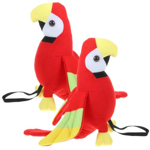 LIOOBO 2 Stück Plüschpapagei Piratenkostüm Schulter Parrot Kuscheltier Partydeko Realistisch Langlebig Farbenfroh von LIOOBO