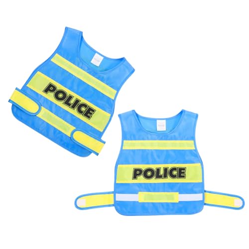 LIOOBO 2 Stück Polizei Kostüm Cosplay Weste für Jungen und Mädchen Weiches Bequemes Stoffmaterial Vielseitig für Verkleidung Rollenspiele Party und Geburtstagsfeier von LIOOBO