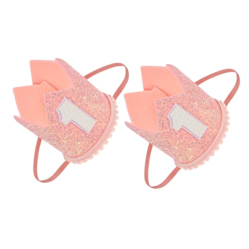 LIOOBO 2 Stück Prinzessinnen Geburtstag Kronen für Mädchen Monate Glitzernde Partyhüte Foto Requisiten Sanft Leicht für Erste Geburtstagsfeier und Themenpartys von LIOOBO