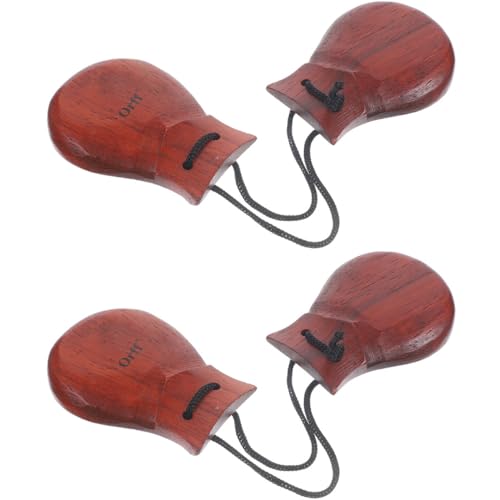LIOOBO Holzkastagnetten 2 Stücke Handheld Kastagnetten aus Birnbaumholz für Erwachsene Spanische Percussion Instrumente für Musikliebhaber Partygeschenke und Mehr von LIOOBO