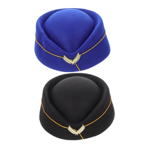 LIOOBO 2stücke Zwei Stewardessenhüte Für Frauen Flugbegleiterhut Flugbegleiterkostüm-accessoire Party Cosplay Hut Elegantes Design Für Damen LIOOBO 2stücke Zwei Stewardessenhüte Für Frauen Flugbegleiterhut Flugbegleiterkostüm-accessoire Party Cosplay Hut Elegantes Design Für Damen von LIOOBO
