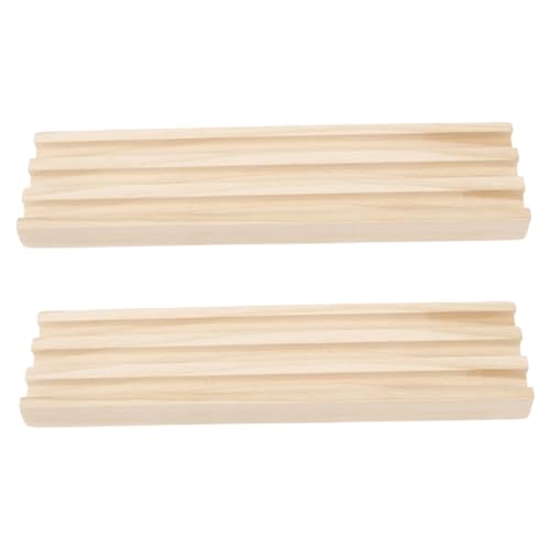 LIOOBO 2 Stück Teiliges Holz Domino Rack mit Rutschfestem Design Mahjong Spielhalter Stabiler Domino Support für Mexican Train und Montessori Train Organizer für Komplexe Spielzüge von LIOOBO