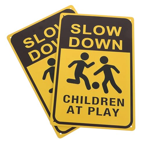 LIOOBO 2 Stück Sicherheits Schilder Langsam Fahren für Spielende Kinder Wetterfestes Metall Vorsicht Sicherheitsschild für Straßen und Nachbarschaften LIOOBO 2 Stück Sicherheits Schilder Langsam Fahren für Spielende Kinder Wetterfestes Metall Vorsicht Sicherheitsschild für Straßen und Nachbarschaften von LIOOBO