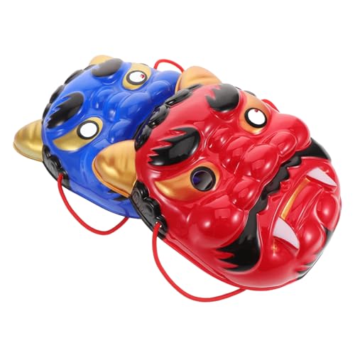 LIOOBO 2 Stücke Japanische Dämon Maske Samurai Cosplay Maske Kunststoff Halloween Kopfbedeckungen Für Maskerade Party Leistung LIOOBO 2 Stücke Japanische Dämon Maske Samurai Cosplay Maske Kunststoff Halloween Kopfbedeckungen Für Maskerade Party Leistung von LIOOBO