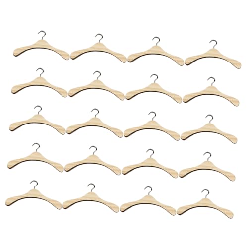 LIOOBO 20 Stück Puppen Kleiderbügel aus Holz Praktische Kleideraufbewahrung für Bjd Puppen Zubehör für Puppenhaus für Outfits und Kreative Ordnung von LIOOBO