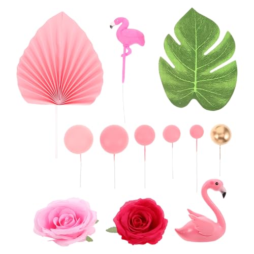 LIOOBO 23 Stück Hawaii-Geburtstagsdekoration Kuchendekorationen zum Thema Strand Hawaii-Partyzubehör und -dekorationen tropische Geburtstagsdekorationen Schaum Rosa von LIOOBO
